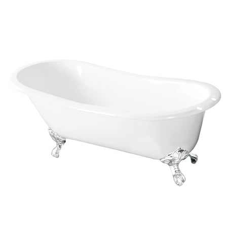Aqua Eden Clawfoot Bathtubs, 56.88 L, 30.5 W, White/White, Cast Iron VCT7D5731BW
